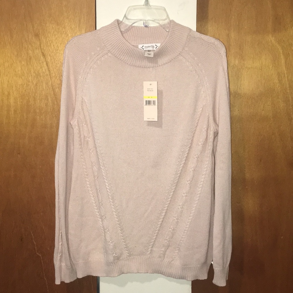 🌸NWT Nanette Lepore 100% Cashmere Mock Sweater - Picture 2 of 12